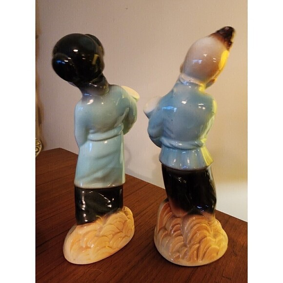 Vintage Royal Copley Asian Boy and Girl Figurines MCM Decor - Picture 2 of 6